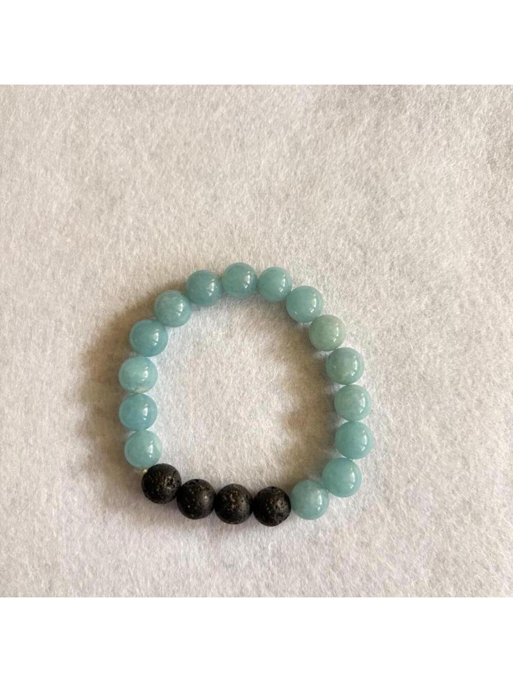 Amazonite and lava stone stretchy bracelet #lava #bracelet